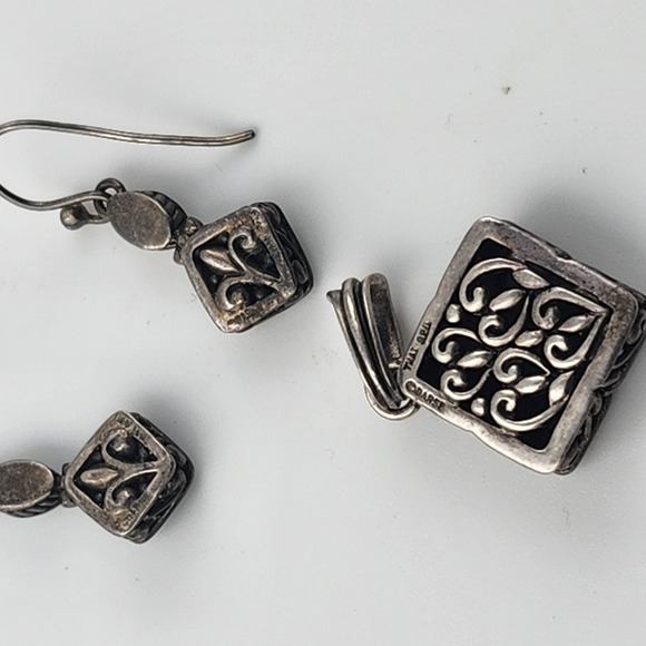 Barse 925 Sterling Silver Thai Turquoise Drop Earrings And Pendant - Picture 6 of 9